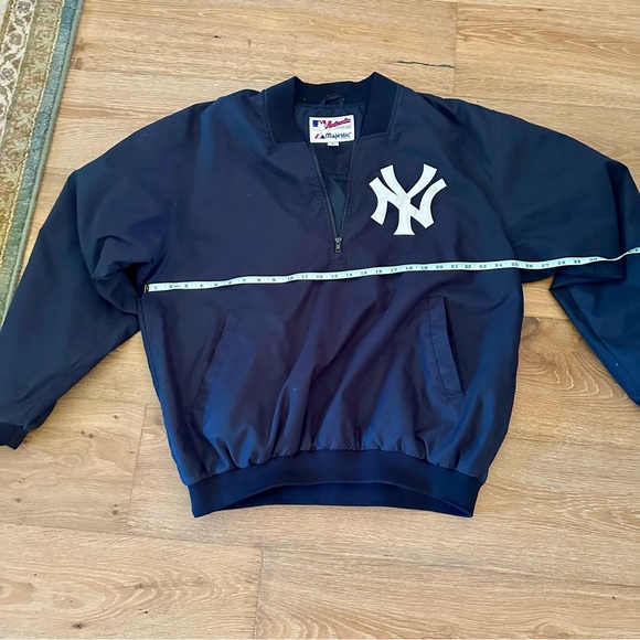 90s Majestic Authentic Collection Yankees Quarter Zip Pullover Jacket - Picture 5 of 9
